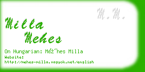 milla mehes business card
